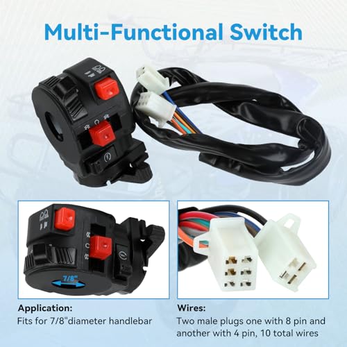 EOPOAYI Complete Wiring Harness Kit Compatible with GY6 150cc 152QMI 157QMJ 4-Stroke Engine ATV Quad 4 Wheeler Scooter Moped Dune Buggy Parts Ignition Coil CDI Startor Starter Relay Solenoid Regulator