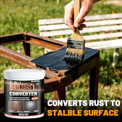 2-in-1 Rust Converter & Metal Primer, 35oz Black Metal Rust Inhibitor Paint - size: 35 Fl Oz (Pack of 1)