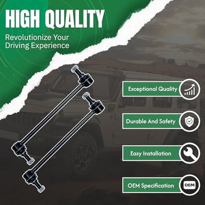 2PCS Front Stabilizer Sway Bar End Links for Acura 2001-2013 MDX, 2010-2013 ZDX, for Honda 1999-2004 Odyssey, 2003-2015 Pilot, for GMC 2018-2021 Terrain, for Chevy 2018-2021 Equinox K90349 - size: K90349 X2