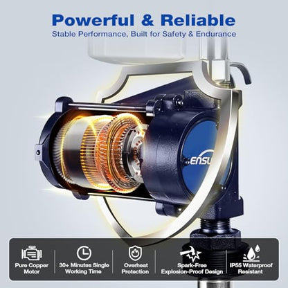 12V Fuel Transfer Pump 15 GPM, Diesel Transfer Pump 12 Volt with Auto Shut Off Nozzle, Hose & Filter, Electric Gasoline Transfer Pump Kit for Fuel Tank, Gasoline, Diesel, Kerosene