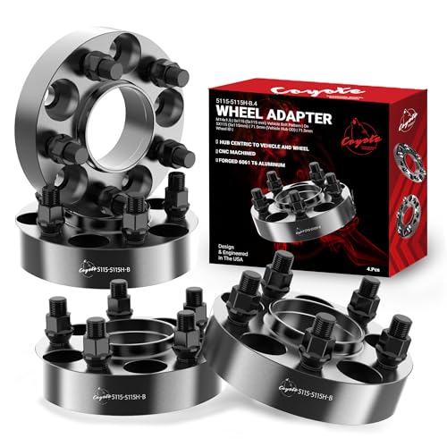 Wheel Accessories Parts 4 Pcs Hub Centric Wheel Spacers Adapters 5 on 115mm 5x115mm 1.25 Inch Thick 71.5mm Hub M14x1.5 14x1.5 Thread Stud Fits Chrysler 300 ｜ Dodge Challenger Charger Magnum - size: 1.25" Thick, style: 4 Pack