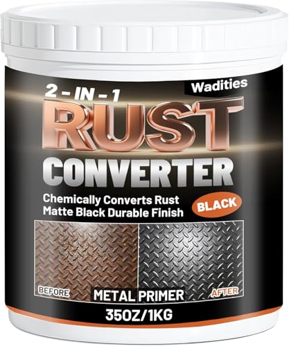 2-in-1 Rust Converter & Metal Primer, 35oz Black Metal Rust Inhibitor Paint - size: 35 Fl Oz (Pack of 1)