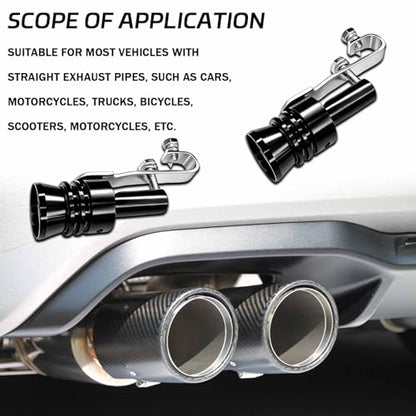2PCS Turbo Whistle for Exhaust Pipe, XL Aluminum Alloy Car Exhaust Sound Booster, Universal Turbo Sound Exhaust Muffler Pipe Whistle Car Roar Maker, Exhaust Tip Sound Enhancer for SUV Sedan Truck
