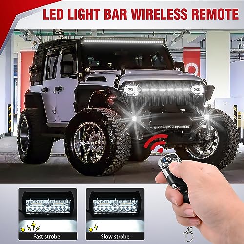 Nilight 14AWG Remote Wiring Harness Wireless Strobe Switch 12V 20A 1Lead - color: 14AWG-1 Lead Remote +Flash