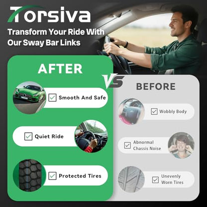K6662 2PCS Rear Sway Bar End Links for Buick Allure Lacrosse Century Regal 1997-2009/ for Olds 1998-2002 Intrigue/for Chevy Impala Limited Monte Carlo 00-16/ for Pontiac 97-08 Grand Prix - size: K6662-2PC