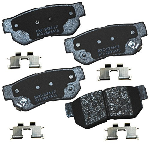 Bendix Premium SBC813 Ceramic Rear Brake Pads for Select Models Hyundai Azera, Elantra, Santa Fe, Sonata, Tucson, XG300, XG350, Kia Amanti, Magentis, Optima, Sportage - style: SBC813