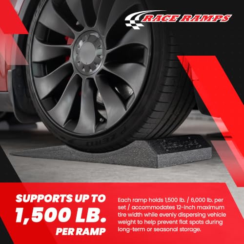 Race Ramps FlatStoppers Foam Tire Saver Storage Ramps, 14 In Wide, 4-Pack - size: 14-inch