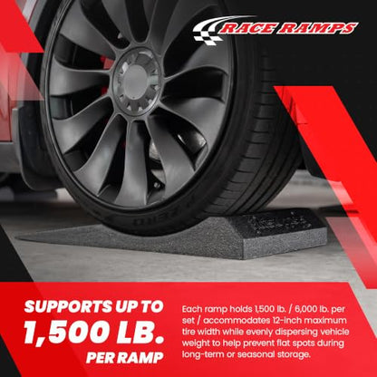 Race Ramps FlatStoppers Foam Tire Saver Storage Ramps, 14 In Wide, 4-Pack - size: 14-inch