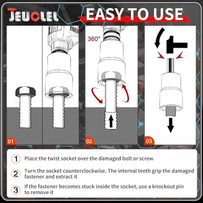 17mm 1/2" Drive Lug Nut Remover, Damaged Nut Lock Remover Extractor - size: 17mm