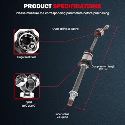 CCIYU Front Right CV Axle Shaft Assembly for Toyota RAV4 2006-2012 - size: 17-9922