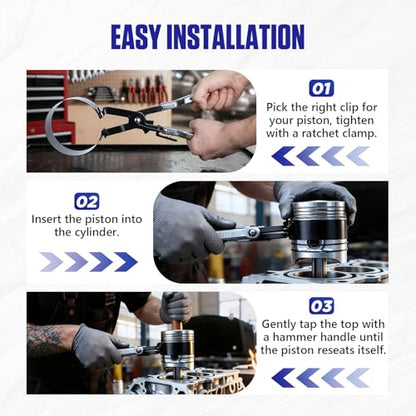 MRCARTOOL Piston Ring Compressor Tool 7Pcs with Plier,6 Rings 2-7/8"-4-5/8" - size: Premium 7-Piece Set