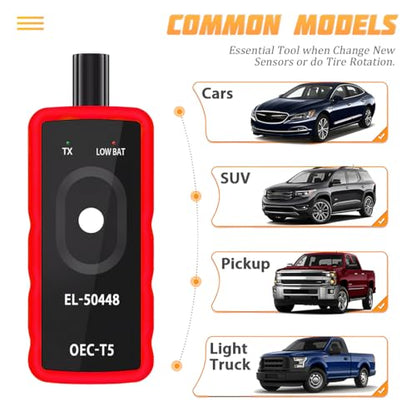 AICEL TPMS Relearn Tool EL-50448 for GM Tire Pressure Sensor, Red - color: Red