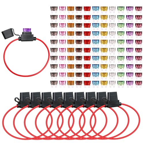 TMH Fuse Holder 14 Gauge Wiring Harness ATC/ATO Blade Automotive, Inline Kit 12 Volt Standard Car Fuse 2A 3A 5A 7.5A 10A 15A 20A 25A 30A 35A 40A (10 Packs) - style: 14 AWG - 10 Pcs