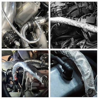 10mm - 3/8" Self-wrap Aluminum Heat Shield Sleeve Thermal Reflective Side Entry High Temperature for Hoses, Wire Harnesses, Cables, Automotive, Exhaust 39" (1 Meter) - size: 10mm - 3/8" Dia - 39" Long