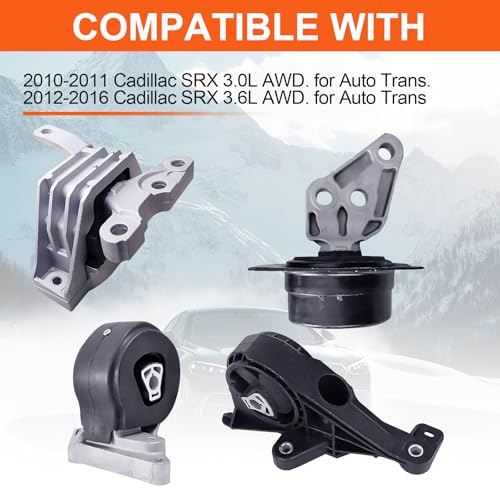 Engine Motor Mount Set & Trans Mount,Replaces A5530 A5676 A5713 A5675 - size: Srx 3.6L/3.0L Awd 10-16