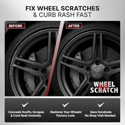Wheel Scratch Fix® Dark Silver Rim Touch Up Paint Wheel Scratch Repair Kit - color: Silver - Dark - Kit