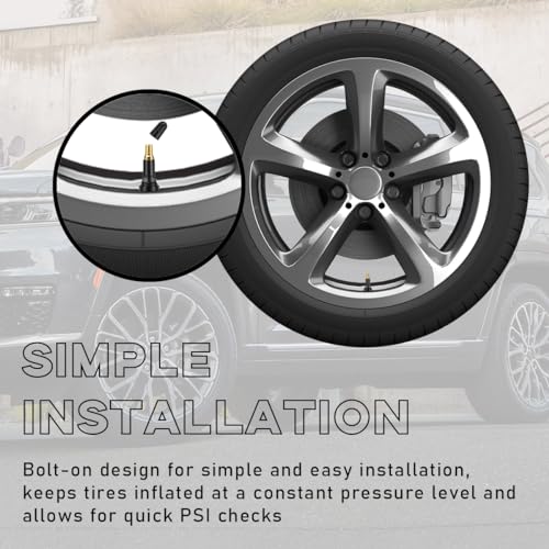 povtii 5PCS TPMS 20008 Tire Valve Stem, Snap-in Rubber Tubeless Tire Pressure Sensor Valve Stem Replacement, Compatible with Enclave Escalade Avalanche Sierra, Car Accessories