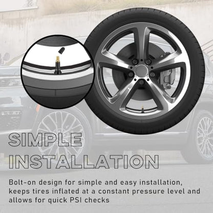 povtii 5PCS TPMS 20008 Tire Valve Stem, Snap-in Rubber Tubeless Tire Pressure Sensor Valve Stem Replacement, Compatible with Enclave Escalade Avalanche Sierra, Car Accessories