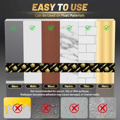 PHIXBEAR Pro+ Heat Resistant Heavy Duty Foam Tape, Super Strong Double Sided Mounting Tape for Indoor, Outdoor, Automotive, LED Strip, Weatherproof Removable No Residue 0.4" x 19.7 FT - size: 0.4"x19.7'