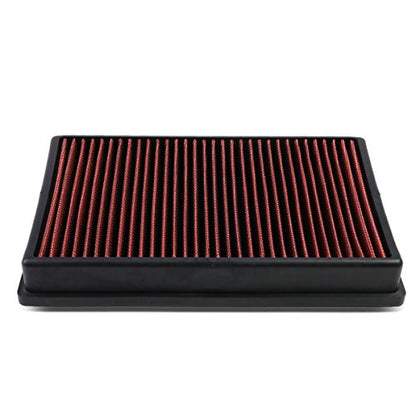 DNA Motoring AFPN-002-RD Clean Air Washable Drop In Panel Air Filter Enhance Engine Performance Power & Acceleration Improve [Compatible with 15-17 A3 S3 Turbo/TT Quattro] - style: 15-17 A3 Red