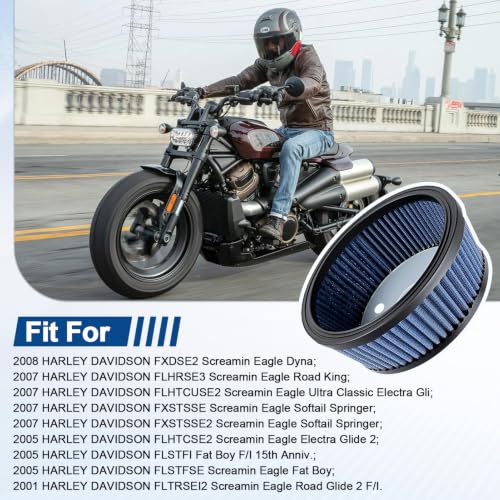 HD-0800 29442-99e Air Filter for Harley Davidson Road King Electra Glide Screamin Eagle Road Glide Dyna Softail Springer Ultra Classic FatBoy Wide Street Super Glide 2944299C 2944299A 2944299B