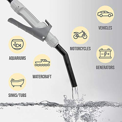 Deway Fuel Transfer Pump, WAYPUMP08, Battery Powered, 2.4 gpm, Gray, Large - style: Hand Trigger Nozzle