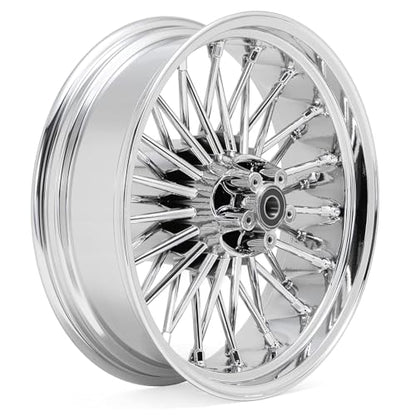 TOFR 18x5.5 Rear Fat Spoke Wheel For Harley Touring Baggers 2009-2025 - color: Chrome, size: Rear:18x5.5