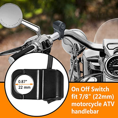 HOLATO 7/8'' Handlebar On Off Toggle Switch for 12v ATV Motorcycle Dirt Bike Motorized Bicycle Mini Bike Scooters Ebike Led Headlight Running Light Electrical System Aluminum Alloy Waterproof 1 Pcs