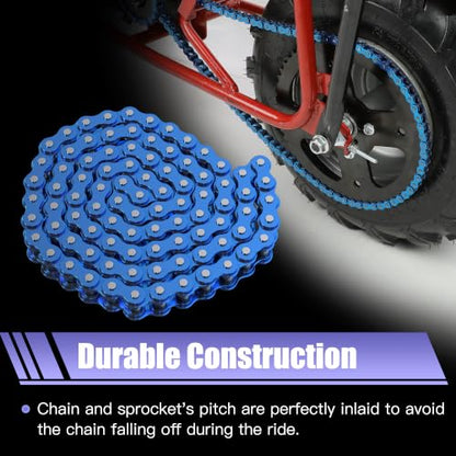 High Torque 60T Sprocket 420 Chain with 90 Link Mini Bike Rear Chain - color: Blue