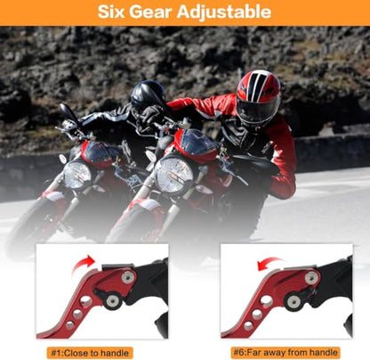 Universal Motorcycle 7/8" 22mm Brake Master Cylinder Clutch Lever - color: Red