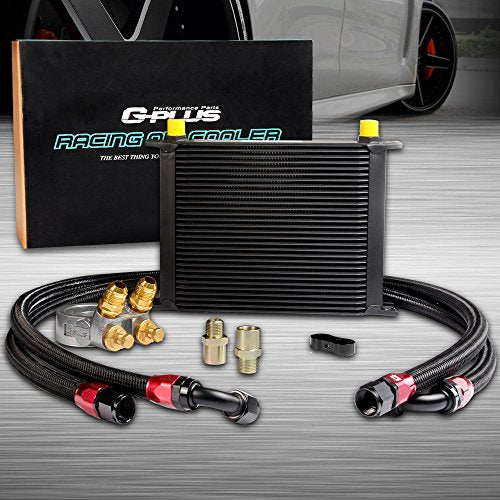 30 Row AN10 Thermostat Adaptor Aluminum Universal Engine Transmission Oil Cooler Kit With Thermostat 80 Deg Adapter For CAR/TRUCK - color: Black, size: British style
