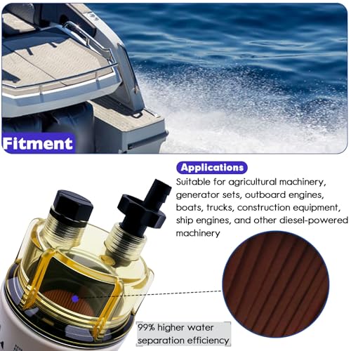 R12T Marine Fuel Water Separator Filter Kit, 10 Micron