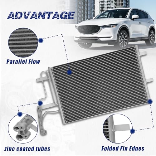 Air Conditioning A/C Condenser Compatible with Mazda 3# 3094, CN3094PFC, BPYK6148Z, BP4K61480D, BP4K61480B - size: OE:3094, BPYK6148Z, BP4K61480D, BP4K61480B