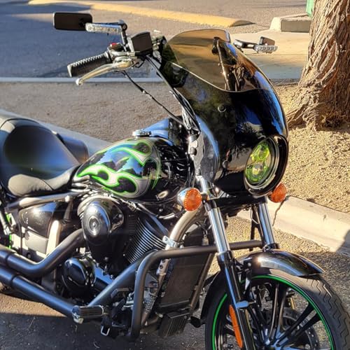 Highway Crash Bar Engine Guard Compatible with Kawasaki Vulcan VN900 Classic 2006-2026 & VN 900 Classic LT 2006-2026(Black) - color: black