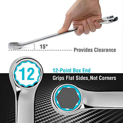 DURATECH Combination Wrench Set, Metric, 15-Piece, 8-22mm (Pack of 2) - size: Set (8mm to 22mm) (Pack of 2)
