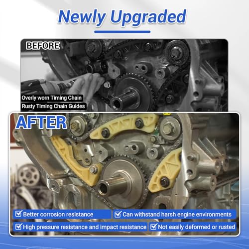 2.4 Ecotec Timing Chain Kit Water Pump VCT Solenoid Actuator Gear Compatible with 2009-2017 Chevy Equinox Malibu Cobalt Impala HHR, GMC Terrain, Buick Lacrosse Regal Verano 2.2L 2.4L Replace 9-4201S - size: 9-4201S w/Water Pump