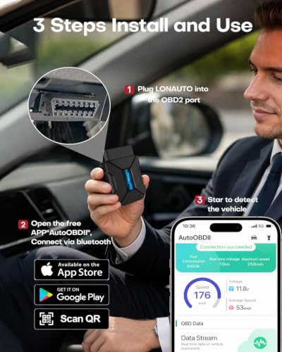 OBD2 Scanner Bluetooth Wireless Car Diagnostic Tool for iPhone & Android
