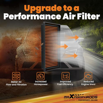 maXpeedingrods MX-3080 High-Flow Engine Air Filter Washable Reusable - size: MX-3080