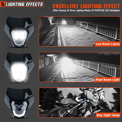 Dirt Bike Led Headlight Motorcycle 2020-2022 Enduro Headlight Kit for EXC EXCF SX SXF XC XCF XCW XCFW (Black-Dual 5) - color: Black-Dual 5