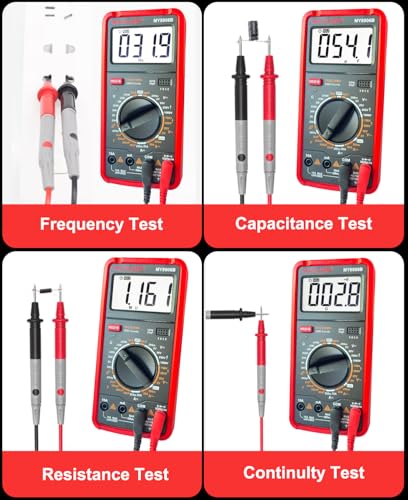 MY8906B Multimeter Tester TRMS Digital Multimeter 750V-1000V Measures DC/AC Voltage DC/AC Current Resistance Continuity Diodes Frequency Transistor HEF NCV Live Wire Detection