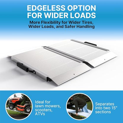 EZ-Access Traverse Aluminum Singlefold Edgeless Ramp, Silver, Loading, 2 ft - size: 2 Foot, style: Singlefold Edgeless