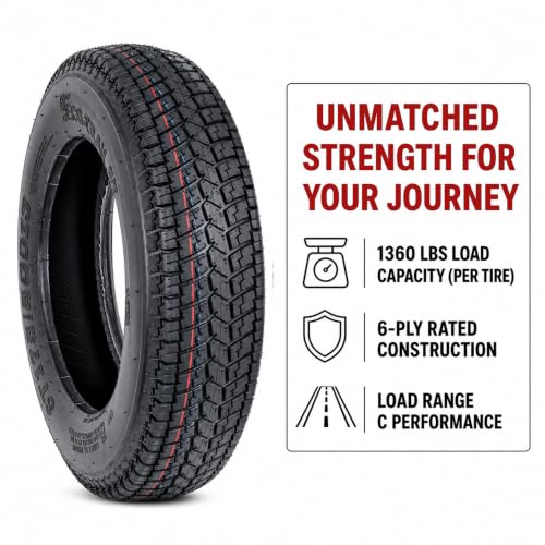 eCustomrim 2-Pack ST175/80D13 13 Inch DEEP TREAD Trailer Tire Load Range C