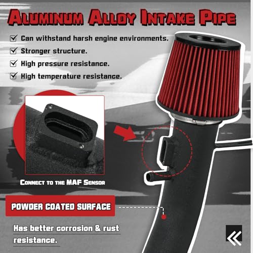 PTNHZ Aluminum Alloy Cold Air Intake Pipe Kit Compatible With BMW F30 F32