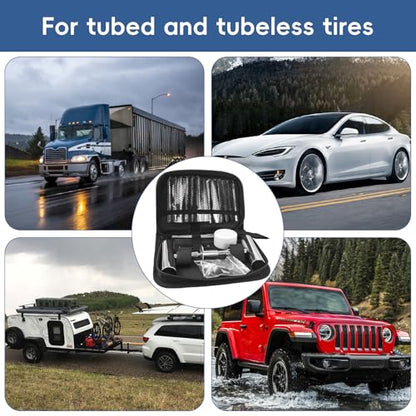 PINKJOY 2 Pack Tire Plug Kit with Plugs 36 Pcs for Car, Motorcycle, ATV, Jeep, Truck, Tractor Flat Tire Puncture Repair Tools - size: 2 Set of 36 PCS