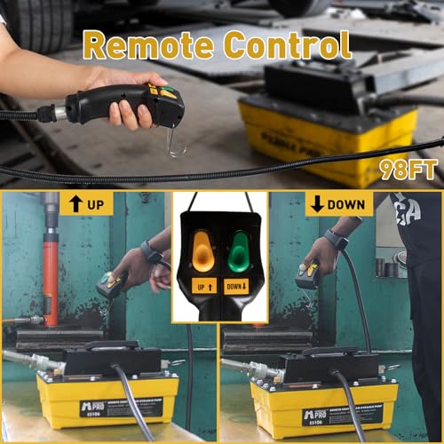 Air Hydraulic Pump with 9.8 ft Remote Control, 10,000 PSI Plastic Pump
