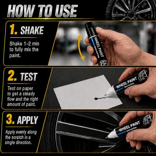 Gloss Black Rim Touch Up Paint - Wheel Scratch Repair Kit for Curb Rash & Scratches, Quick and Easy Rim Paint for Wheel Repair, Universal Gloss Black - color: Gloss Black