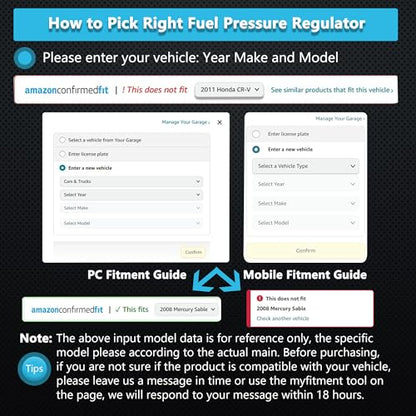 Fuel Pressure Regulator Compatible with Dodge Dakota 01-03; Ram 1500 96 99-00 02-03; Ram 1500 LT 1997; Ram 2500 3500 96-03; Ram 1500 97-98 2001 Replace OE 5G1111 4798825 4798825AB