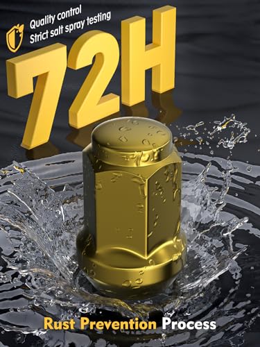 MIKKUPPA M12x1.5 Lug Nuts, Gold 20PCS Closed End Tires Nuts 19mm Hex - color: Gold, size: M12x1.5