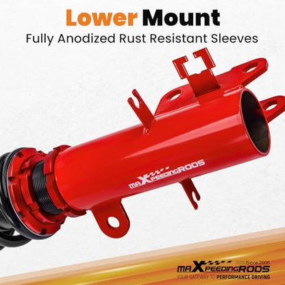 maXpeedingrods Coilovers for Nissan Altima Sedan L32 2007-2012, Altima Coupe D32 2008-2013, for Nissan Maxima Sedan A35 2009-2014, Height Adjustable Coilover Suspension Lowering Kit Red