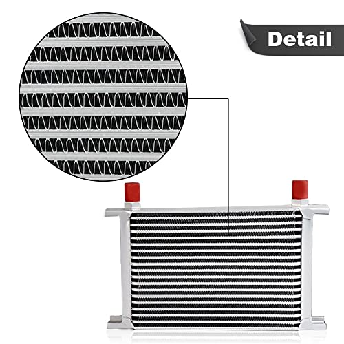GRAND ORANGE 25 Row Oil Cooler Kit Compatible with N54 Engine Twin Turbo 135 E82 335 E90 E92 E93 - size: 25 Row | Fit BMW 135 335 06 | Silvery